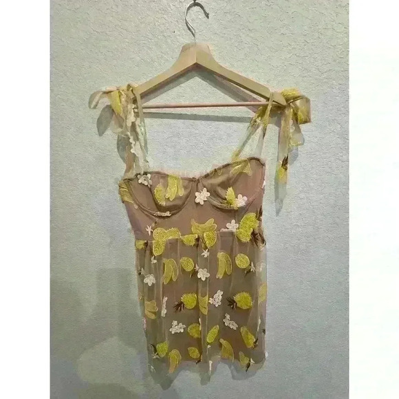 For Love and Lemons Fruitpunch Sequin Mini Dress Large - Picture 2 of 5